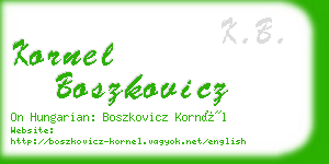 kornel boszkovicz business card